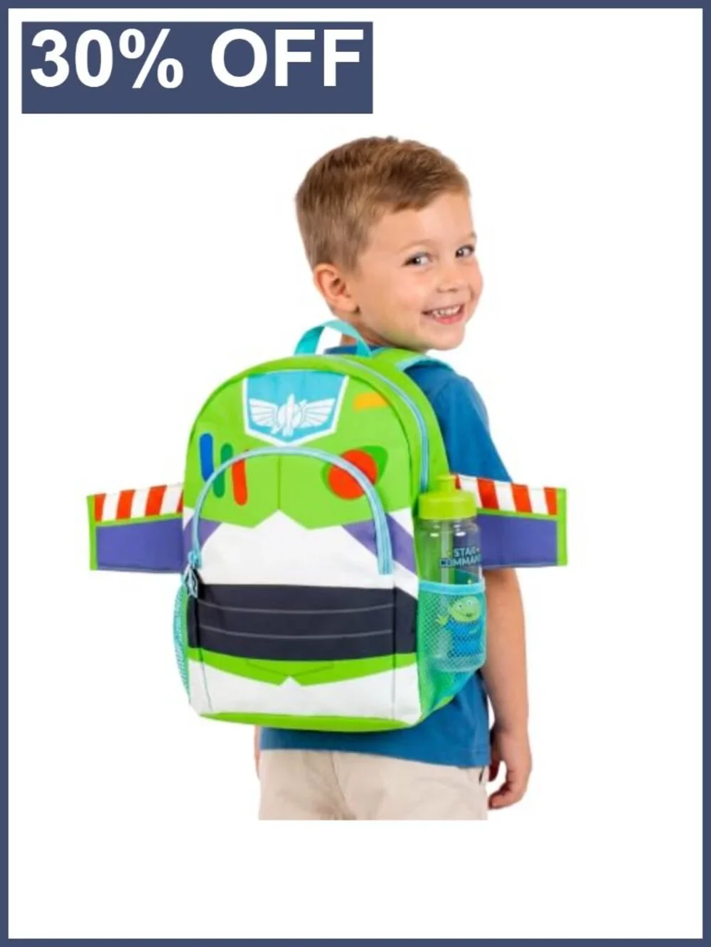 Disney Buzz Lightyear Kids Backpack Toy Story with Wings Daypack